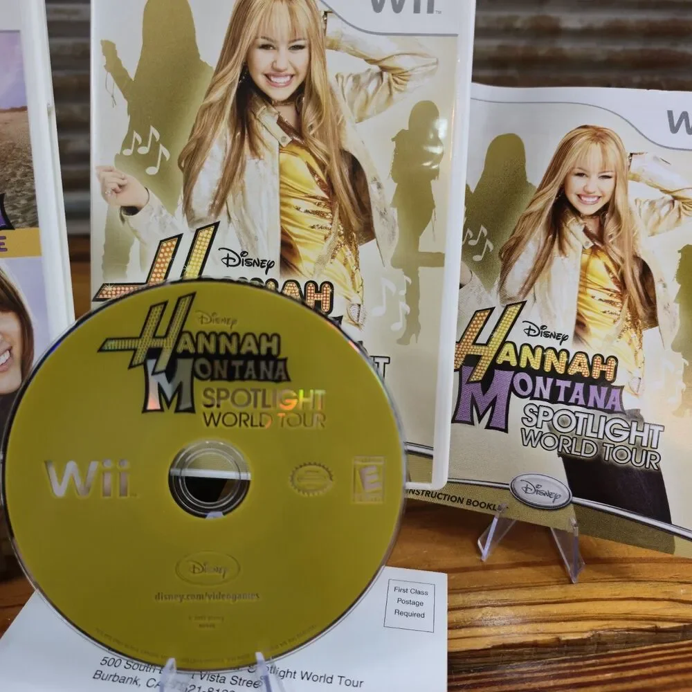 Hannah Montana Spotlight World Tour & The Movie - Nintendo Wii Lot of 2